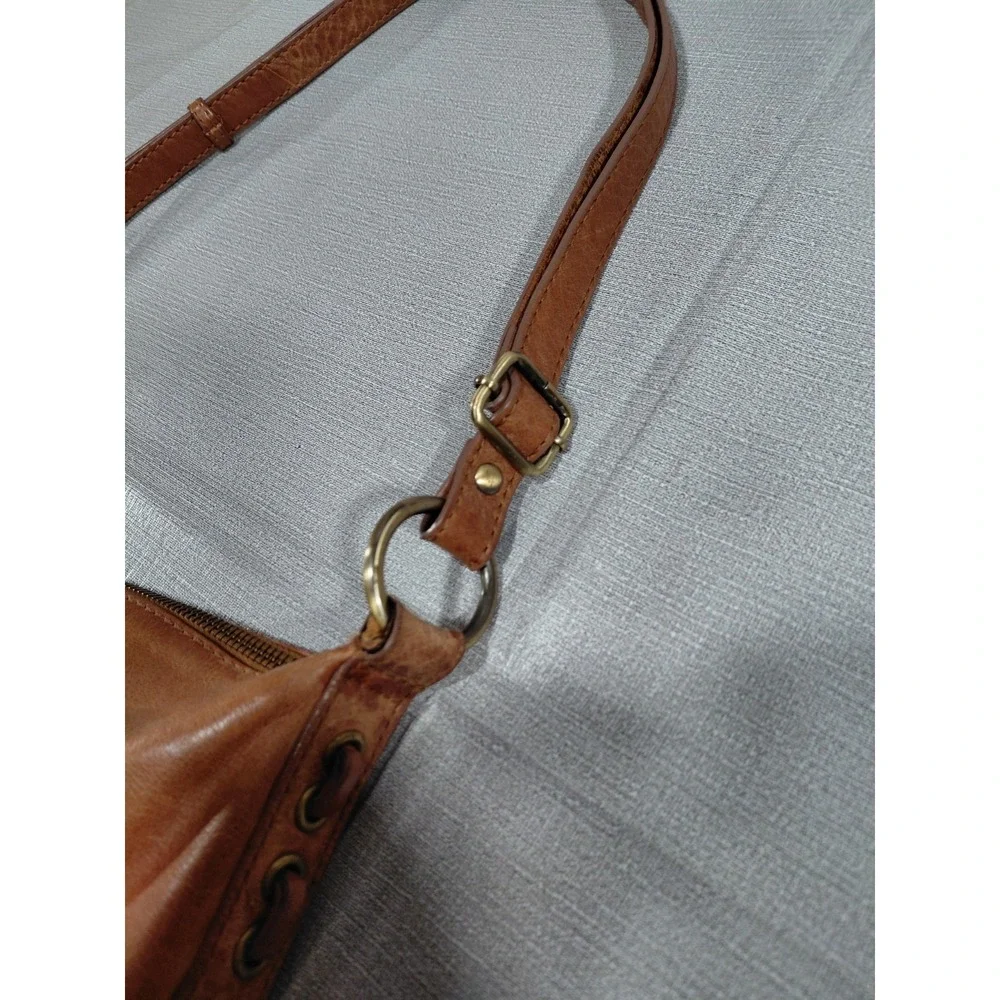Born Hobo Shoulder Bag Brown Adjustable Strap Lace Up Sides